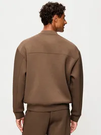 Bounce Fleece Oversized Bomber Jacket - Saddle Brown — view 2