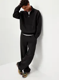 Bounce Fleece Oversized Half-Zip Pullover - Black Jack — view 3