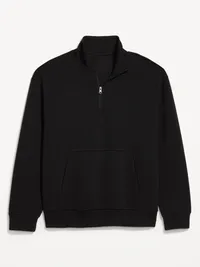 Bounce Fleece Oversized Half-Zip Pullover - Black Jack — view 4