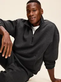 Bounce Fleece Oversized Half-Zip Pullover - Dark Heather Gray — view 3