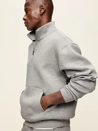 Bounce Fleece Oversized Half-Zip Pullover - Heather Gray — view 3