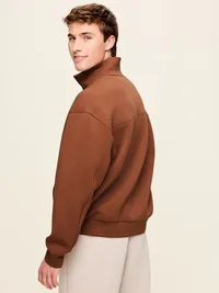 Bounce Fleece Oversized Half-Zip Pullover - Horse Chestnut — view 2