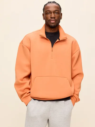 Bounce Fleece Oversized Half-Zip Pullover - Light Maple