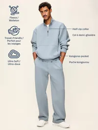 Bounce Fleece Oversized Half-Zip Pullover - Smokey Plum — view 3
