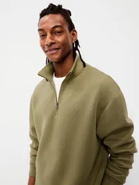 Bounce Fleece Oversized Quarter-Zip Pullover - Kombu — view 3