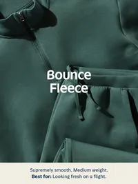 Bounce Fleece Oversized Quarter-Zip Pullover - Kombu — view 5