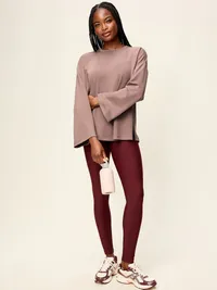 Bounce Lite Oversized Bell-Sleeve Top - Mocha — view 3