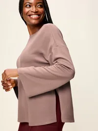Bounce Lite Oversized Bell-Sleeve Top - Mocha — view 4