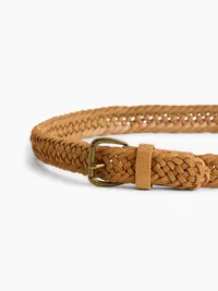 Braided Suede Belt - Deep camel — view 3