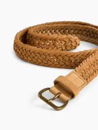 Braided Suede Belt - Deep camel — view 4