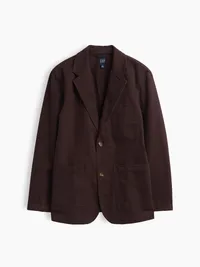 Brushed Twill Blazer - TERRA BROWN — view 5