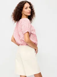 Bubble Hem Top - Red Ditsy — view 2