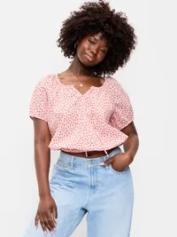 Bubble Hem Top - Red Ditsy — view 5