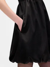 Bubble Mini Dress - Black satin — view 4