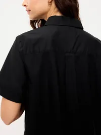 Button-Down Mini Shirt Dress - Black Jack — view 3