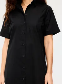 Button-Down Mini Shirt Dress - Black Jack — view 4