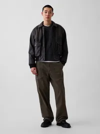 Cable-Knit Relaxed Crew Sweater - Grey — view 2