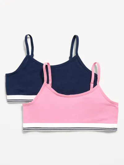 Cami Bra 2-Pack for Girls - Pink/Dark Blue