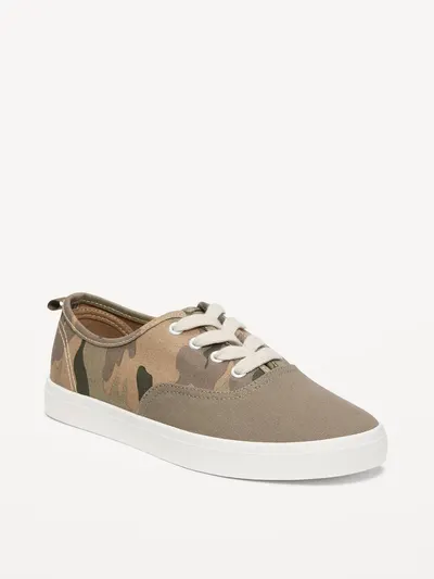 Canvas Lace-Up Sneakers for Boys - Camo