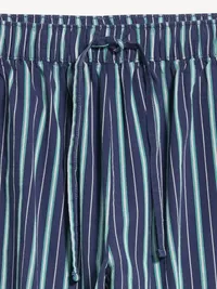 Cinched Poplin Balloon Pants - Navy Stripe — view 5