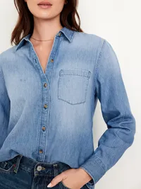 Classic Button-Down Jean Shirt - Medium Wash — view 4