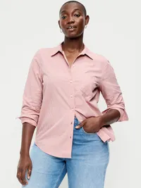 Classic Button-Down Shirt - Pink Plaid — view 5