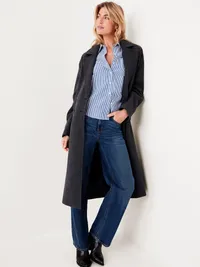 Classic Button-Down Shirt - White/Blue Stripe — view 3