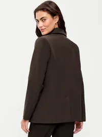 Classic Double-Weave Blazer - Black Coffee — view 2