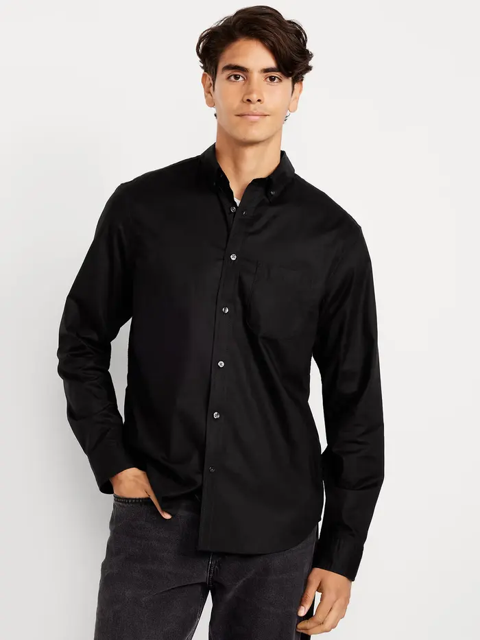 Classic Fit Everyday Poplin Shirt - Black Jack