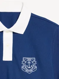 Classic Fit Pique Graphic Polo - Plane View — view 5