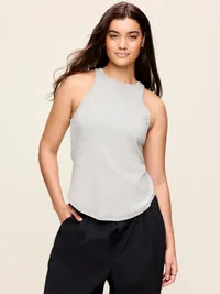 CloudLite Crew-Neck Ribbed T-Shirt - Light Heather Gray — view 5