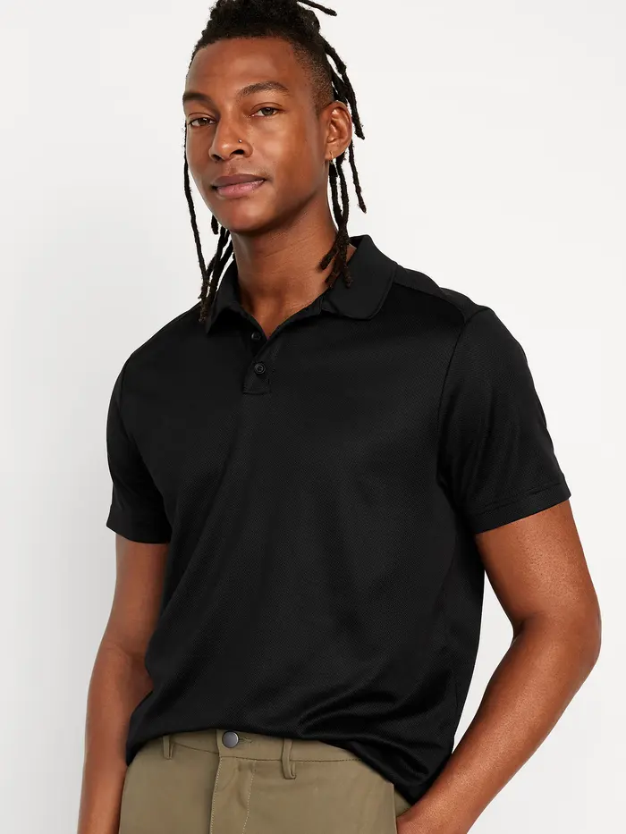 CloudMotion Pique Polo - Black Jack