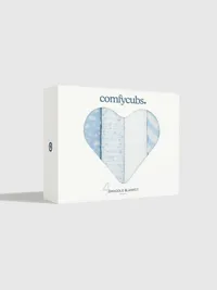 Comfy Cubs Muslin Swaddle Blankets - Blue — view 2