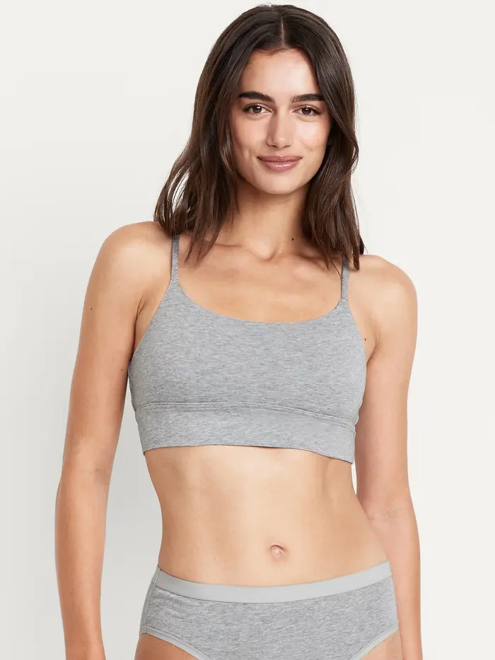 Cotton Cami Bralette - Heather Gray