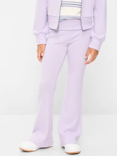 CozePlush Foldover Pants for Girls - Dusky Lavender