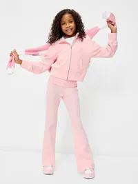 CozePlush Foldover Pants for Girls - Pink Sky — view 3