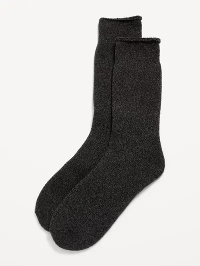 Cozy-Lined Crew Socks for Men - Black Jack