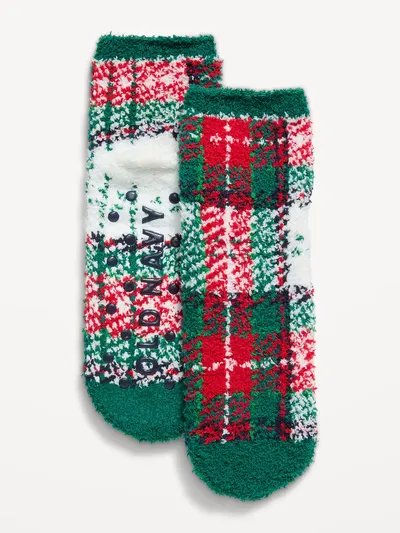 Cozy Socks for Kids - Cream Plaid