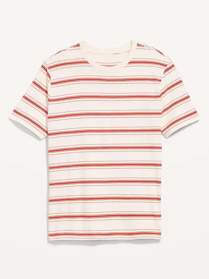 Crew-Neck Striped T-Shirt - Candy Cane Red