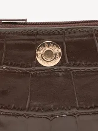 Croc-Embossed Card Holder - Chocolate — view 3