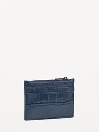 Croc-Embossed Card Holder - Midnight — view 2