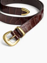 Crocodile Leather Belt - Brown — view 4