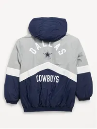 Dallas Cowboys Oversized Crinkled Hooded Jacket for Boys - Dallas Cowboys — view 3
