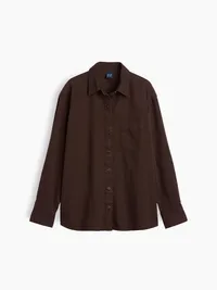 Denim Big Shirt - Brown — view 5