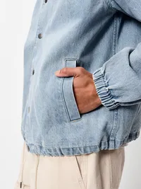 Denim Coach Jacket - Light Wash — view 5