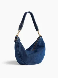 Denim Crescent Bag - Dark wash — view 3