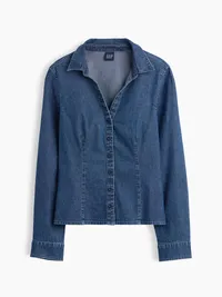 Denim Fitted Shirt - Medium wash — view 5