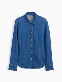 Denim Fitted Shirt - Medium wash — view 5