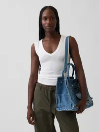 Denim Five Pocket Tote - Medium wash — view 2