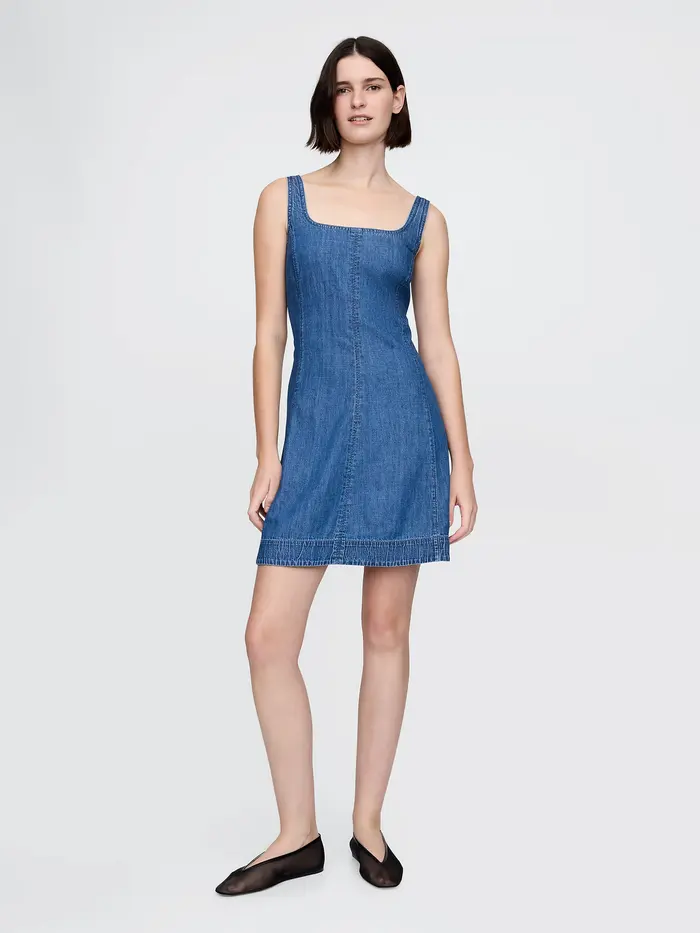 Denim Mini Dress - Medium wash